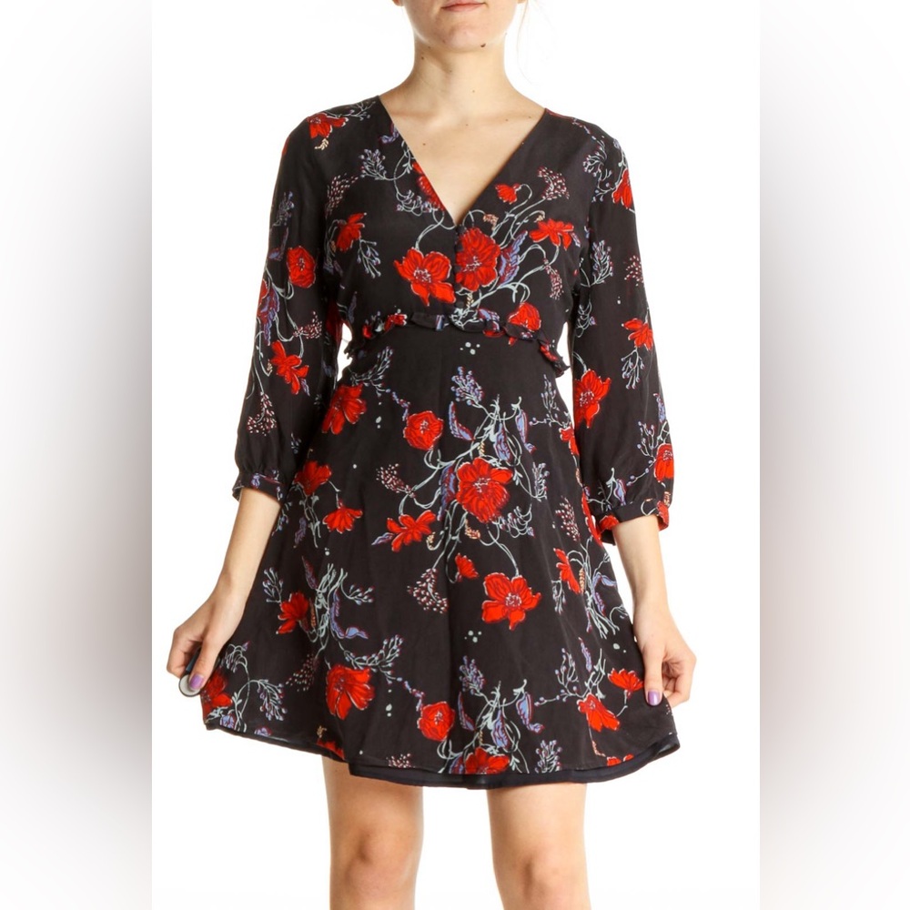 Madewell silk floral cocktail dress